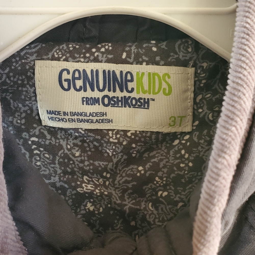 100% Cotton 3T Quilted Gray Button-down Vest by Oshkosh B' gosh - Picture 3 of 7